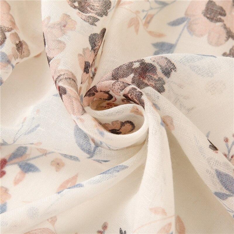 2021 Kvinnor Höstmode Vintage Blommor Tofs Viskos Sjal Från Indiskt Tryck Wrap Pashmina Stole Bufandas Muslim Hijab Snood