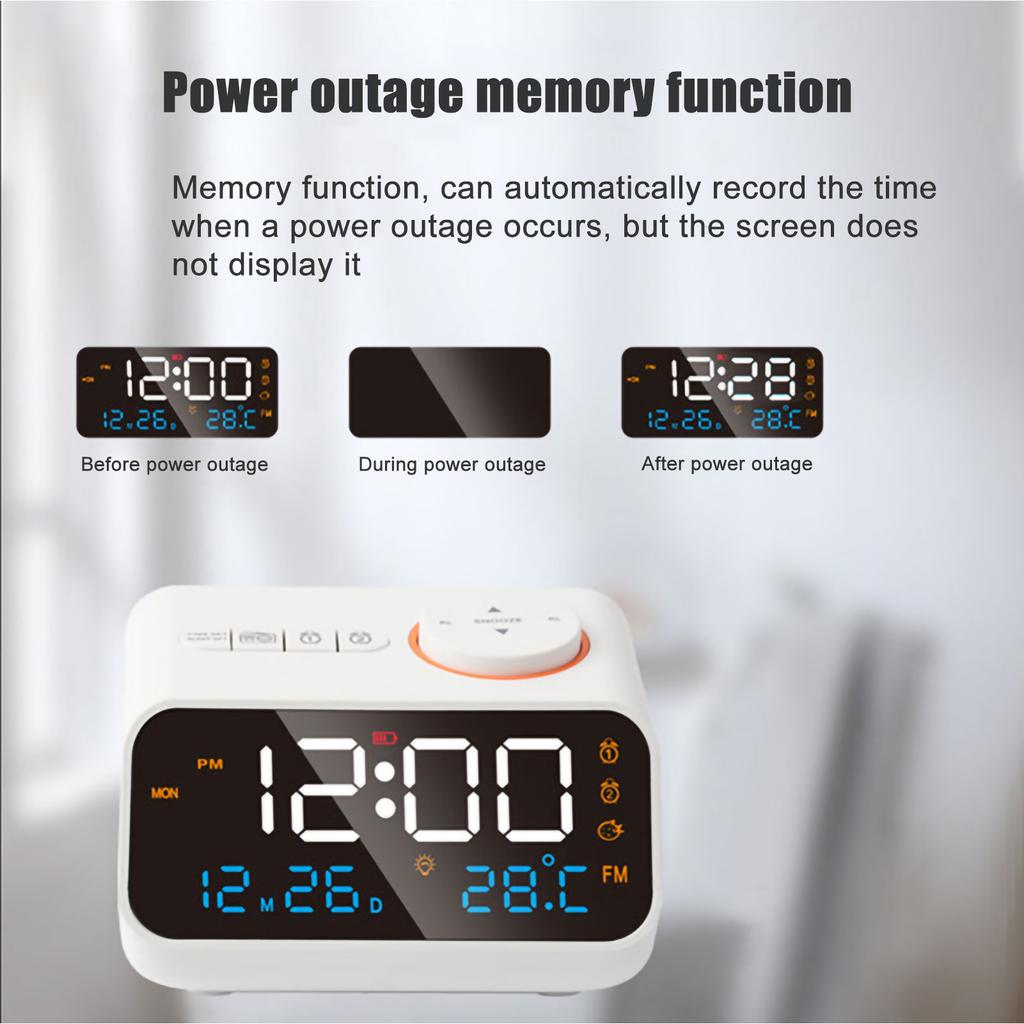 Multifunction LED Digital Alarm Clock Watch Table Electronic Desktop Clocks USB Charge FM Radio Music Alarm Clock Home Decor