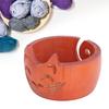 Yarn Bowl Wooden Cute Cat Shape Holder Dispenser Crochet   Storage Supplies