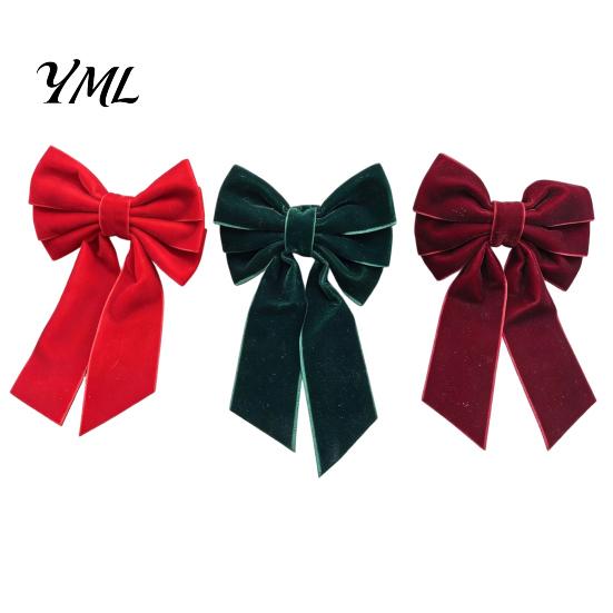 Klassieke Kerst Tafeldecoraties 6 Stuks Fluwelen Strik Servetringen, Stofhouders, Rode Elegante Retro Decoraties Groene Ringen voor Diner Feestdagen
