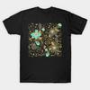 Men Black Print T-shirt Raven Floral No-Cut Transfer Paper Print Cotton Tshirt