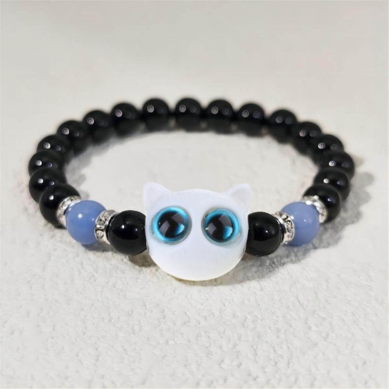 Lovely Bracelet Resin Luminous Bead Bracelet Comfortable Cat Hand Chain Great for Everyday Life and Dating