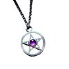Gothic Amethyst Pentagram Necklace 