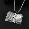 Gothic Bible Book Cross Necklace For Men And Women Vintage Creative Flip Pendant Street Fashion Jewelry