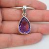 Natural Amethyst Pendant-925 Sterling Silver Handmade Pendant-Teardrop Crystal Pendant-Anniversary Pendant