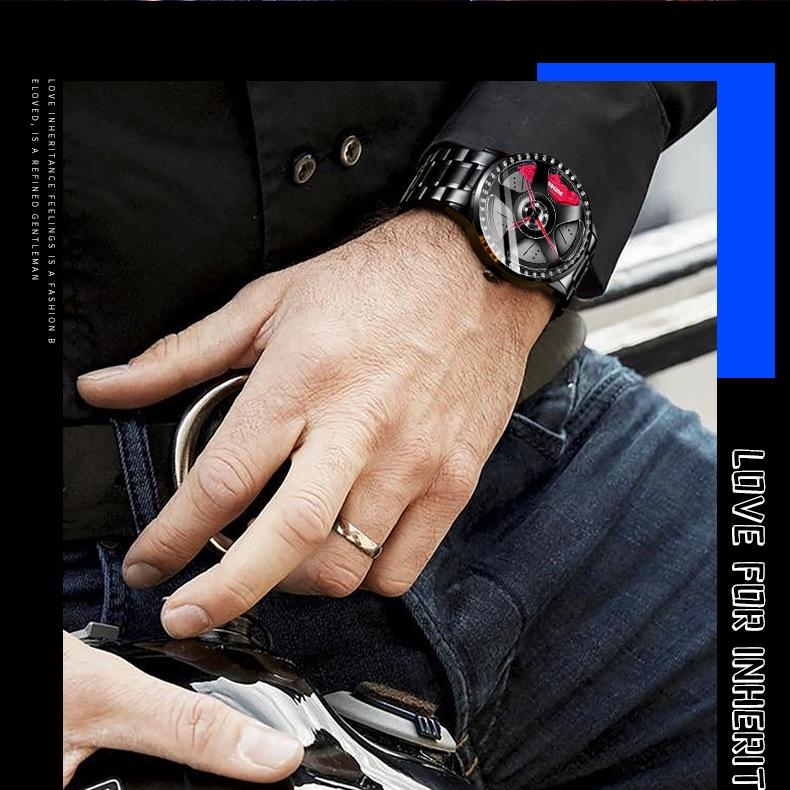 SVJ Watch Men's Wheel Hub Stereo Brake Hollow S1 Racing Car Modified Black Technology Waterproof