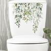 Bathroom Stickers Tropical Green Plant Leaf Flower PVC Self Adhesive Waterproof Wall Sticker for Home Bathroom Toilet Decor 1PC