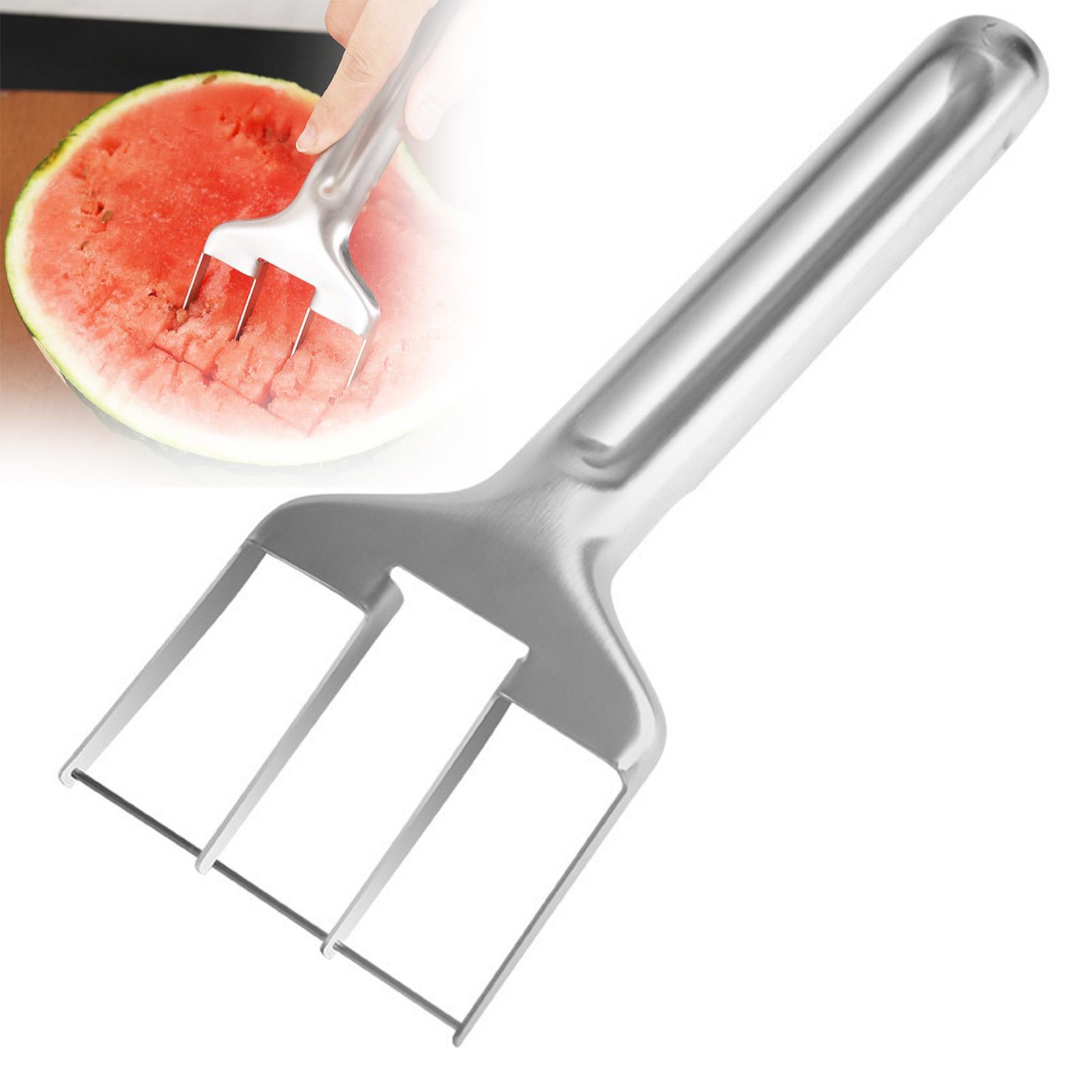 

Kitchen Tools Stainless Steel Cutters Watermelon Slicer Cutter Multifunctional Fruit Slicer Fruit Cube Cutter For Mango Melon срібний
