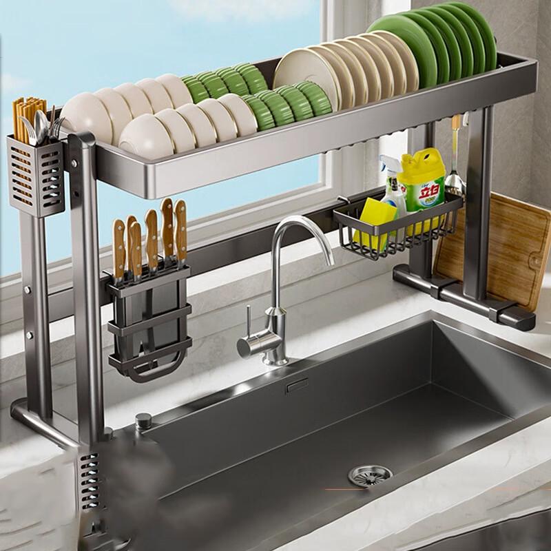 Danle Double-Layer Kitchen Sink Dish Drying Rack