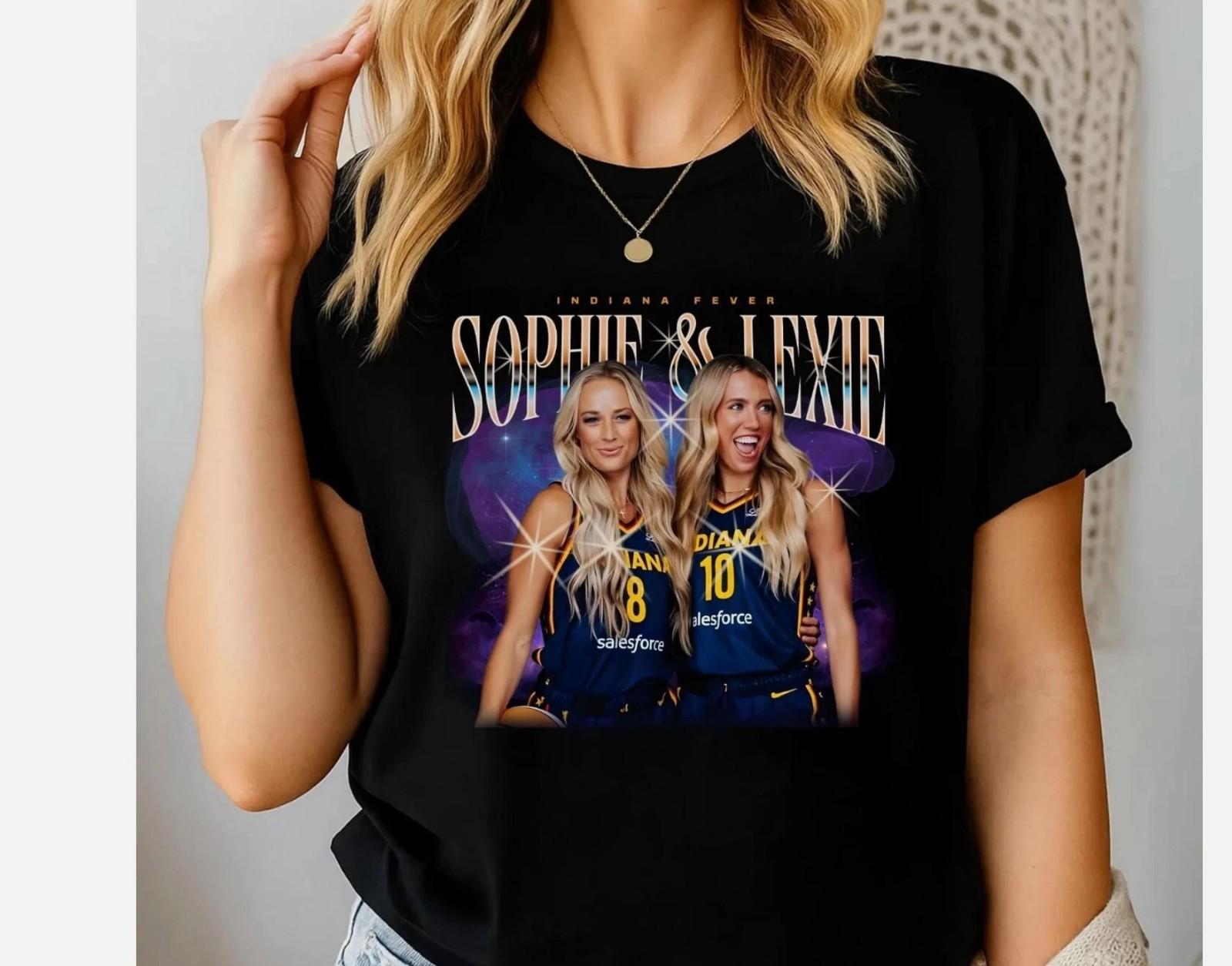 Lexie Hull Sophie Cunningham Retro Vintage T-Shirt Indiana Fever Step Sisters XXL