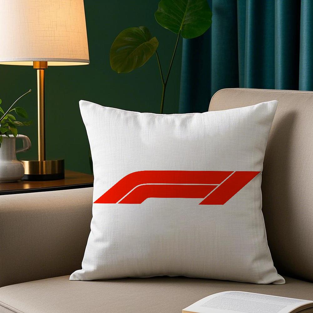 F1 Car Racing Pillow Case Plush Fabric Soft Pillowcase Double Sided Print Sofa Cushion Cover Throw