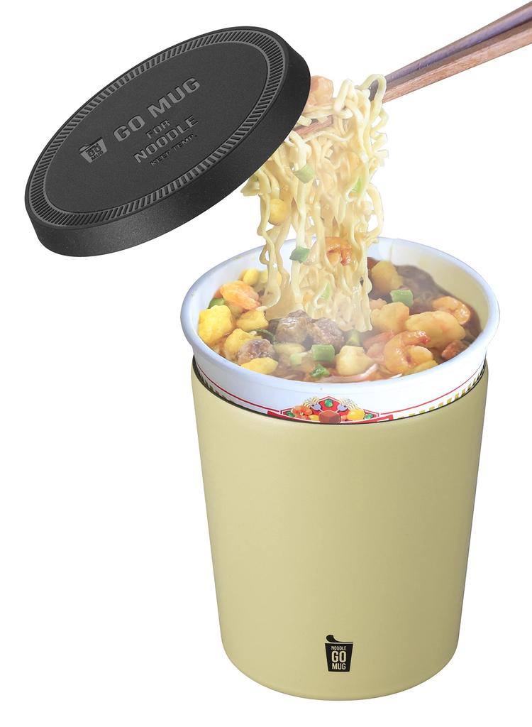 CB Japan Ramen Cup Noodles Instant Noodles Insulated Mug, 460ml, Beige, Vacuum Insulated, Stainless Steel, NOODLE GOMUG