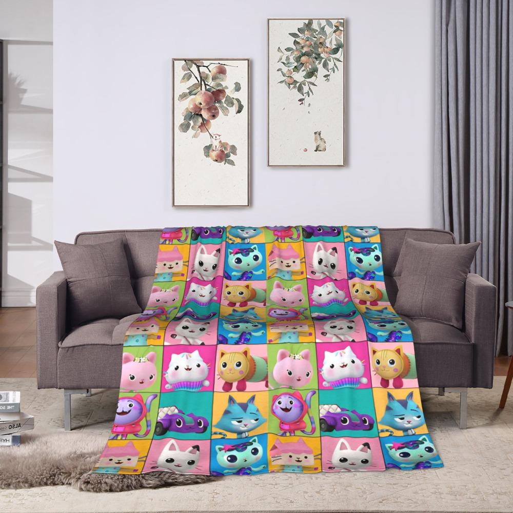 Gabby flannel blanket cute cartoon design soft blanket for the bedroom camping cosy bedspread sofa bed cover