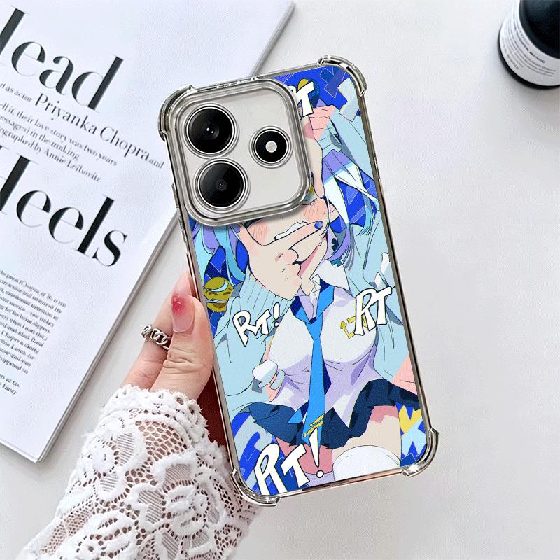 Anime Kwaii Mädchen Ins Stil Galvanisiert Handyhülle Für Xiaomi Redmi Note 14 15 Pro Plus 13 12 11 11S 11T 10 9S 9 5G Anti-Fall Airbag