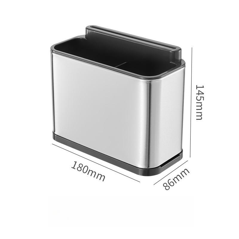 

Stainless Steel Kitchen Utensil Storage Rack Kitchen Countertop Cutlery Drainer Sponge Holder