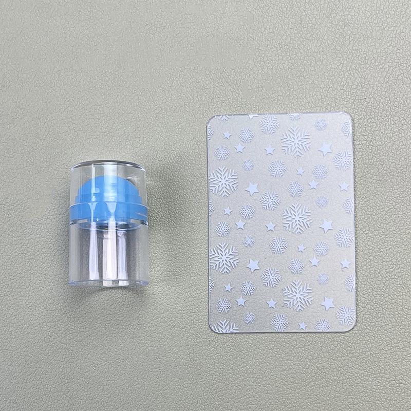 1Pc Erasable Mini Single Head Silicone Nail Stamping Tool with Scraper French Tip Jelly Transfer Stencil for Nail Art