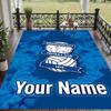 Custom Name Birmingham City Crystal Velvet Floor Rug Personalized Text Soft Carpet Home Decor