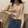 Early Autumn New Knitted Outer Cardigan Short Korean Version V-neck Loose Inner Long-sleeved Thin Sweater Jacket Women's Clothing