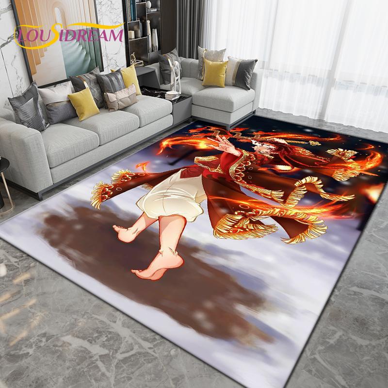 Cartoon Demon Slayer Area Rug Large,Carpet Rug for Living Room Children's Room Decoration,Kids Play Crawl Non-Slip Floor Mat