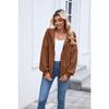 Felpa con cappuccio da donna con tasca, casual, con zip, giacca, tinta unita, manica lunga, autunno inverno, tempo libero, tempo libero, capispalla europeo americano