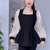 Women's Long-sleeved T-shirt 2025 New Fashion Versatile Slim Square Neck Top
