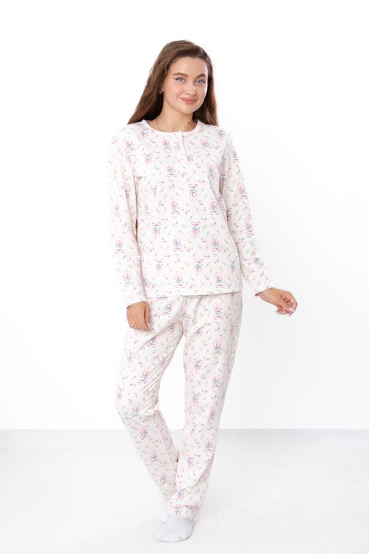 Pajama Set (women) – Soft Cotton Fleece, Long Sleeve & Pants, Demi-season 8240-024-1 HC