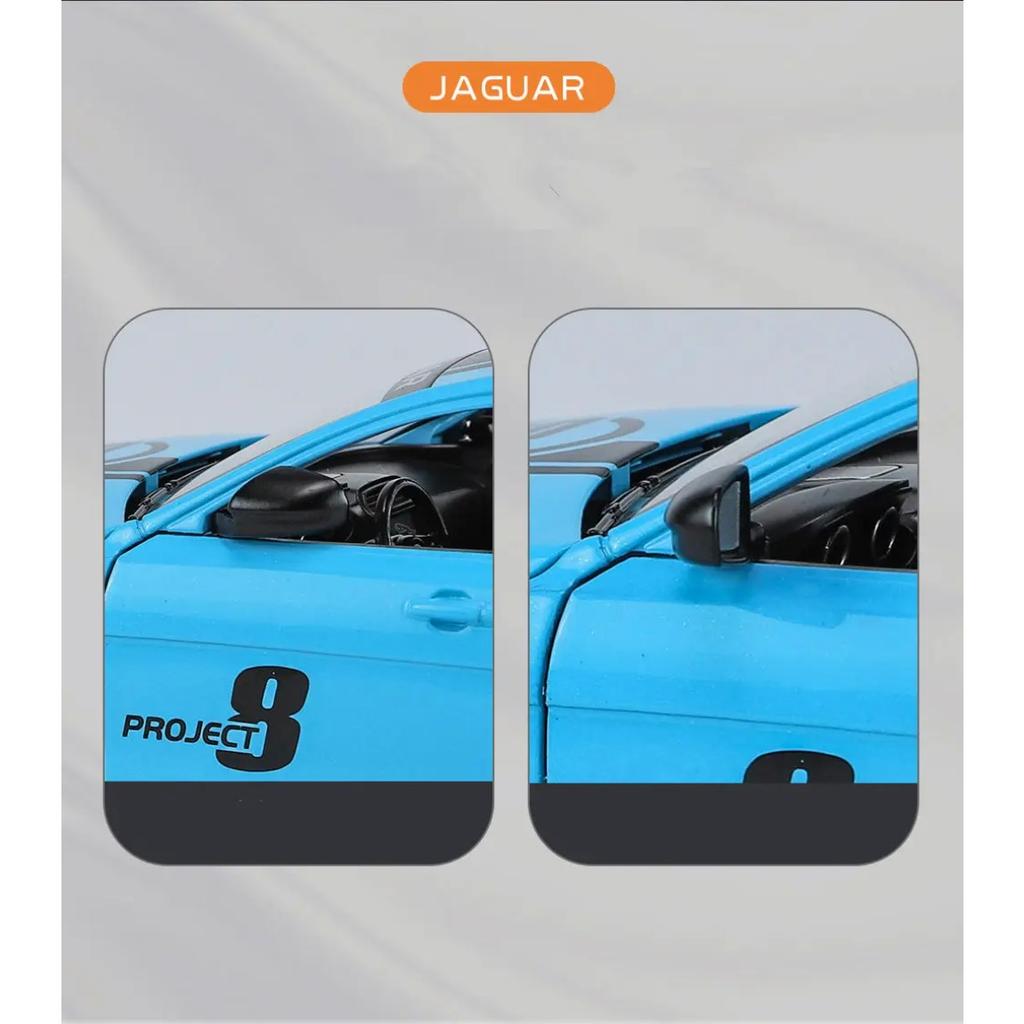 1/24 Jaguar XE SV Project8 Alloy Sports Car Model Diecast Metal Racing Car Model Simulation Sound Light Collection Kids Toy Gift