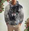 Men's Hooded Fashion Animal Wolf 3D Print Hoodies Top New Autumn Fashion Casual Long Sleeved Pullover Oversized Sweatshirts