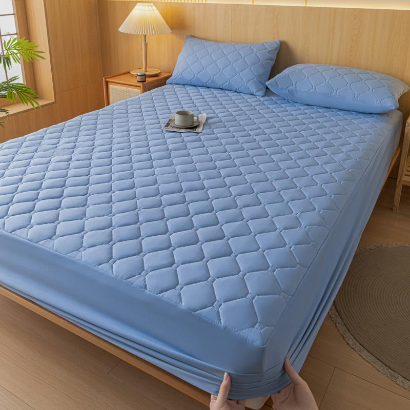 1pc Gray Mattress Cover Waterproof Bed Covers Quilted Fitted Sheet Thickened Bedsheet for Home Housses De matelas(No Pillowcase)