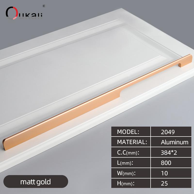 Oukali 400mm Good Quality Modern Contemporary Furniture Simple Cabinet Wardrobe Cabinet Door Drawer Aluminum Alloy Long Handles