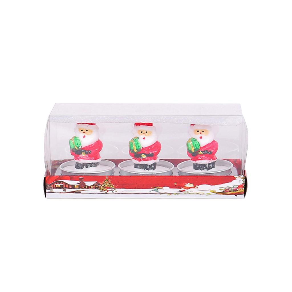 Christmas Craft Gift Candle Painted Decoration Christmas Gift Santas Claus Snowman Cartoon Model Candle