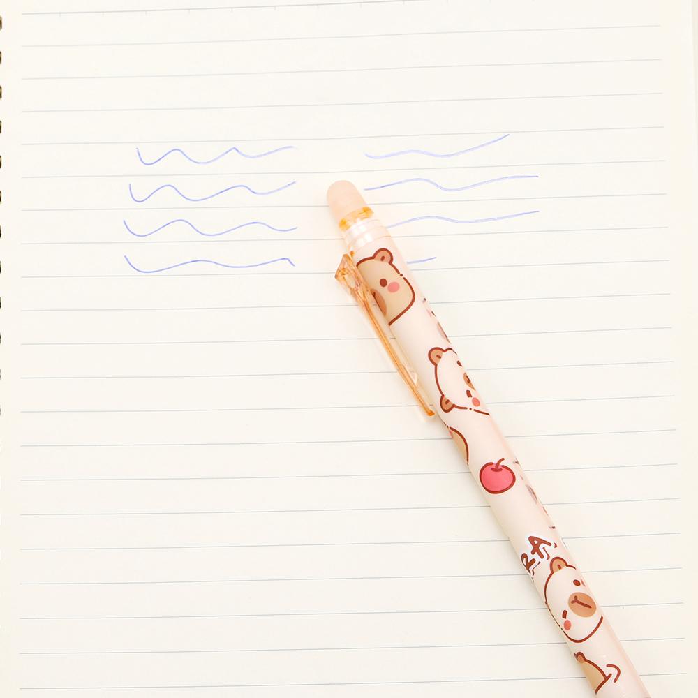 1 Piece Cute Erasable Pen Capybara Gel Pen Press Office Gift School Supplies Stationery Kawaii Funny Pen
