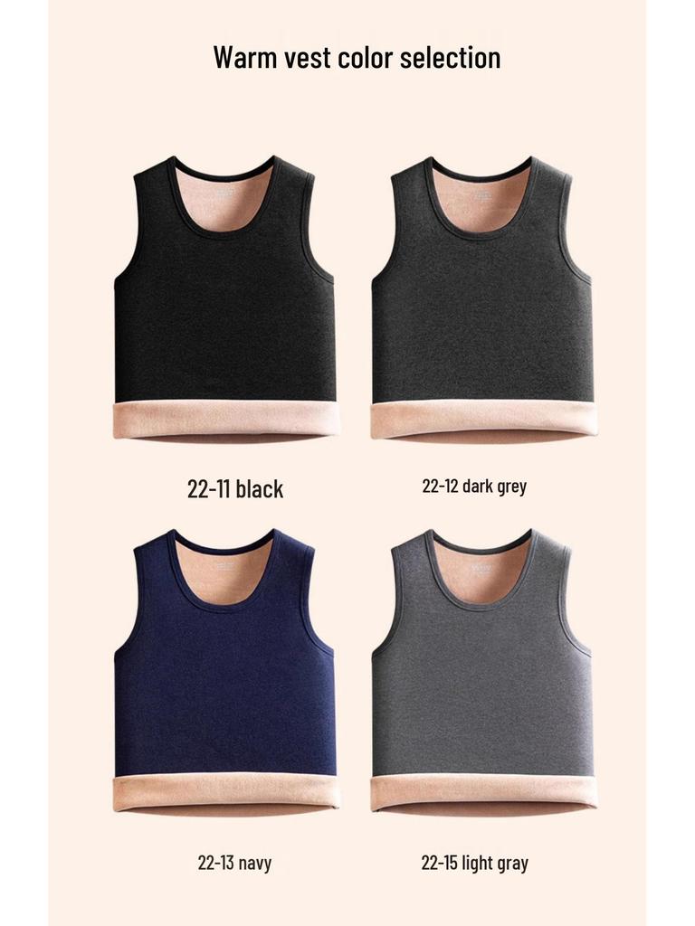 Men's Lambswool Fleece-Lined Vest, Thick Warmth for Autumn/Winter, Heat-Generating Cold-Proof Layer.