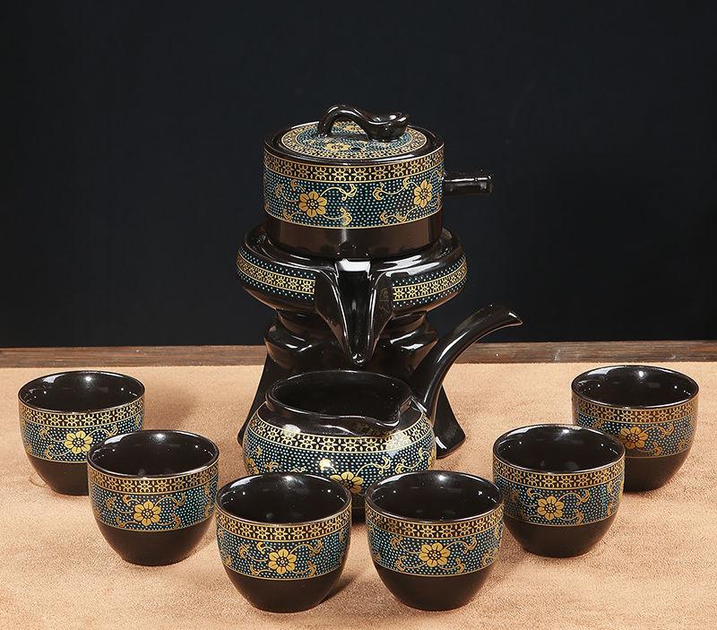 8-teiliges Set Halbautomatische Teesets Chinesisches Keramik-Teeset aus lila Ton Teetasse Das Kung-Fu-Teekannenset