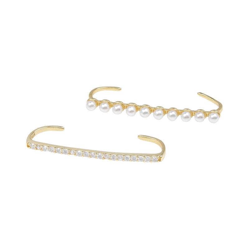 S925 Sterlingsilber Ohrclip ohne Ohrloch Damen Perle Diamant schlichtes Nischendesign Mode Internet-Berühmtheit Ohrringe Tide