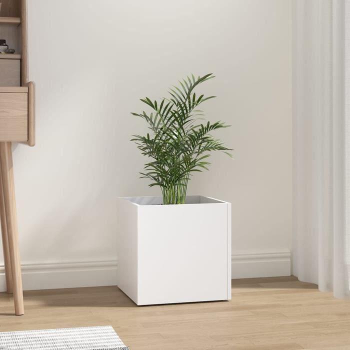 808792 vidaXL Jardinière Blanc 40x40x40 cm Bois d'Ingénierie