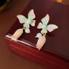 Oil Drop Butterfly Earrings Flower Pendant Sweet Stud Earrings Vintage Earrings Women  Party