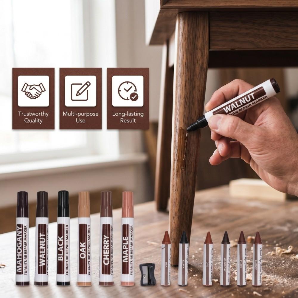 13PCS Multi Tone Assortment Wood Furniture Repair Pen Scratch Concealing