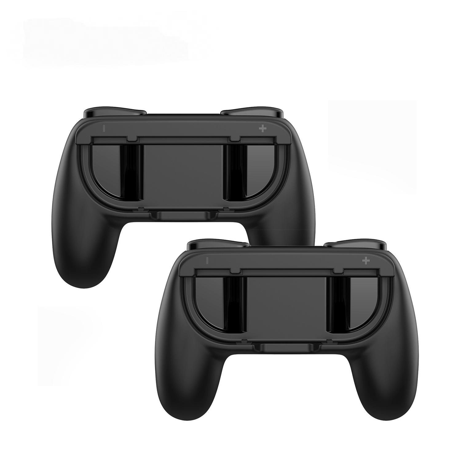 4 In 1 Steering Racing Wheel Controller Handle Grip for Nintendo Switch 2 Joy Con Accessories Joycon 2 Hand Holder Racing Game Black Grips, 1 Pair
