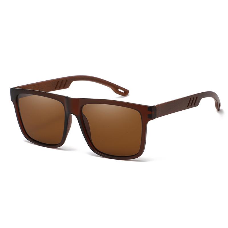 Men's Retro Wood Grain Versatile Sunglasses - Trendy UV Protection Fashion Shades