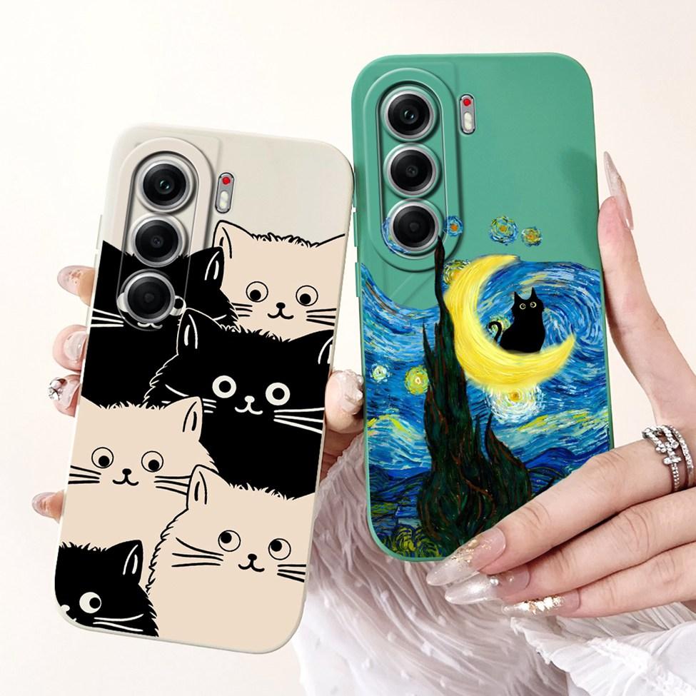 For Tecno Camon 40 Pro 5G Case CM7 Cute Cat Panda Fashion Flowers Love Back Cover For Camon 40 Pro 5G Tecno Phone Case Silicone