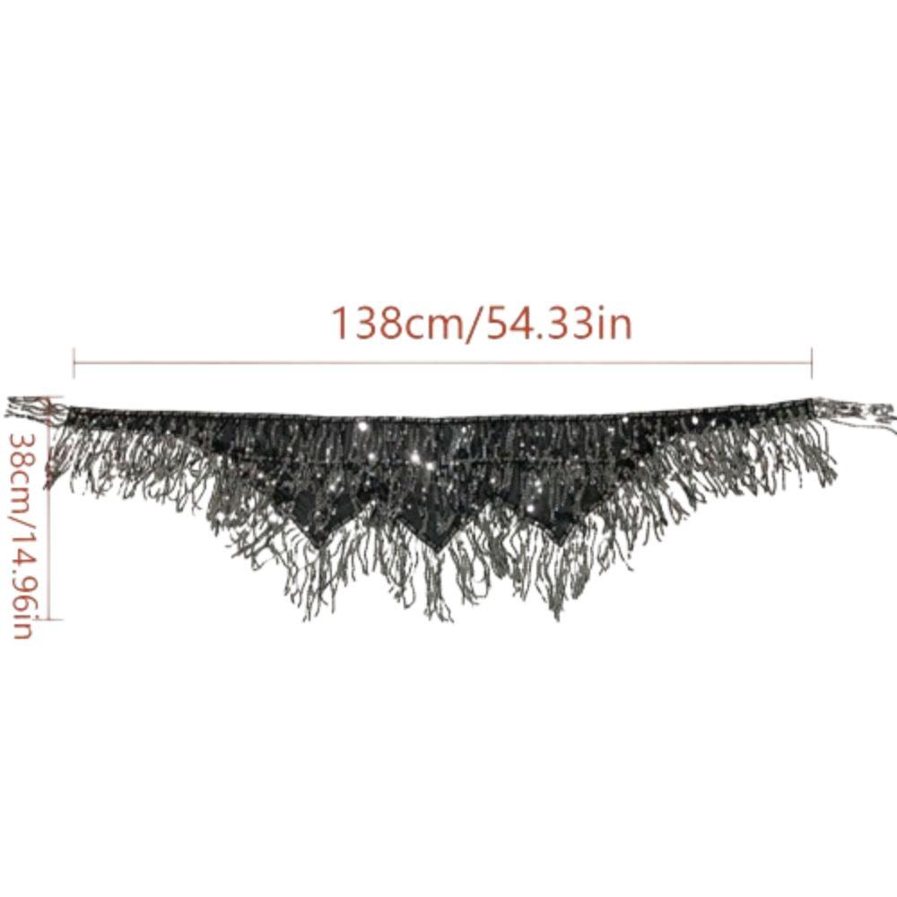 Shiny Sequins Belly Dance Hip Scarf Tassel Sparkly Dance Skirt Waist Belts Indian Style Elegant Belly Dance Belt For Girl