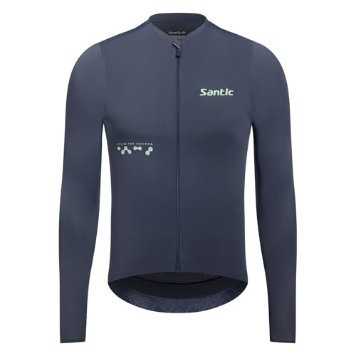

Santic Men s Long Sleeve Cycling Jersey, Spring/Summer Road Bike Cycling Wear, UV Protection, Sweat-Wicking, Quick-Drying, Lightweight, Unisex (Gray,