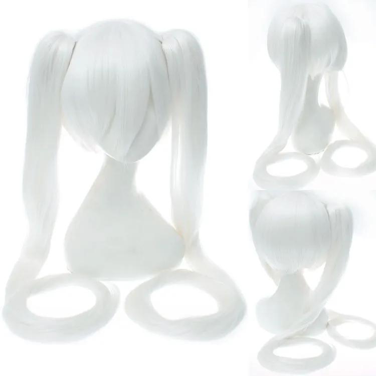 28 Colori Mi Ku Parrucca Cosplay Lunga Resistente al Calore Capelli Sintetici Code di Cavallo con Clip Feste di Halloween Parrucche + Cuffia per Parrucca Snow Mi Ku
