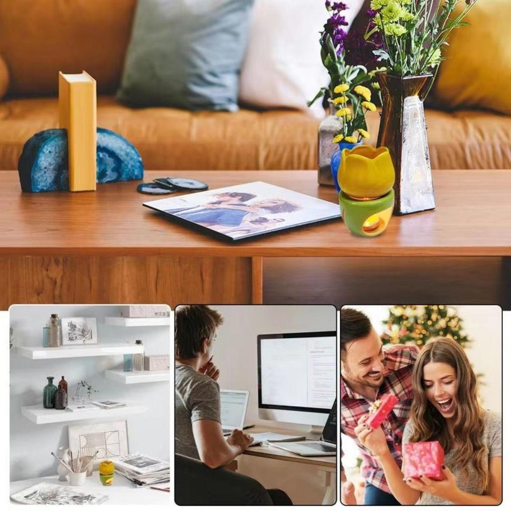 Tulip Wax Melt Burner Chic Flower Shape Candle Wax Melter Unique Fragrance Warmer  Birthday Gift