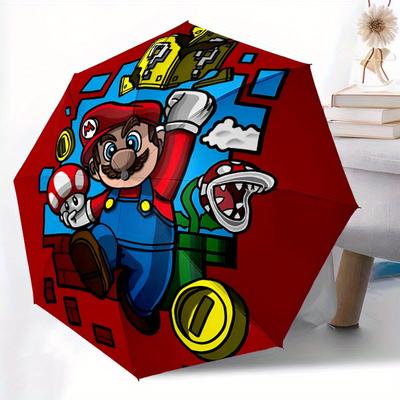 1 stuks Mario Avontuur Winddichte Automatische Paraplu, Lichtgewicht voor Dames/Heren, Perfect Kerstcadeau a0811224