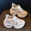 Thick-soled dad shoes women's 2025 new hollow mesh breathable inner height increase versatile casual shoes height increase lightweight women's shoes