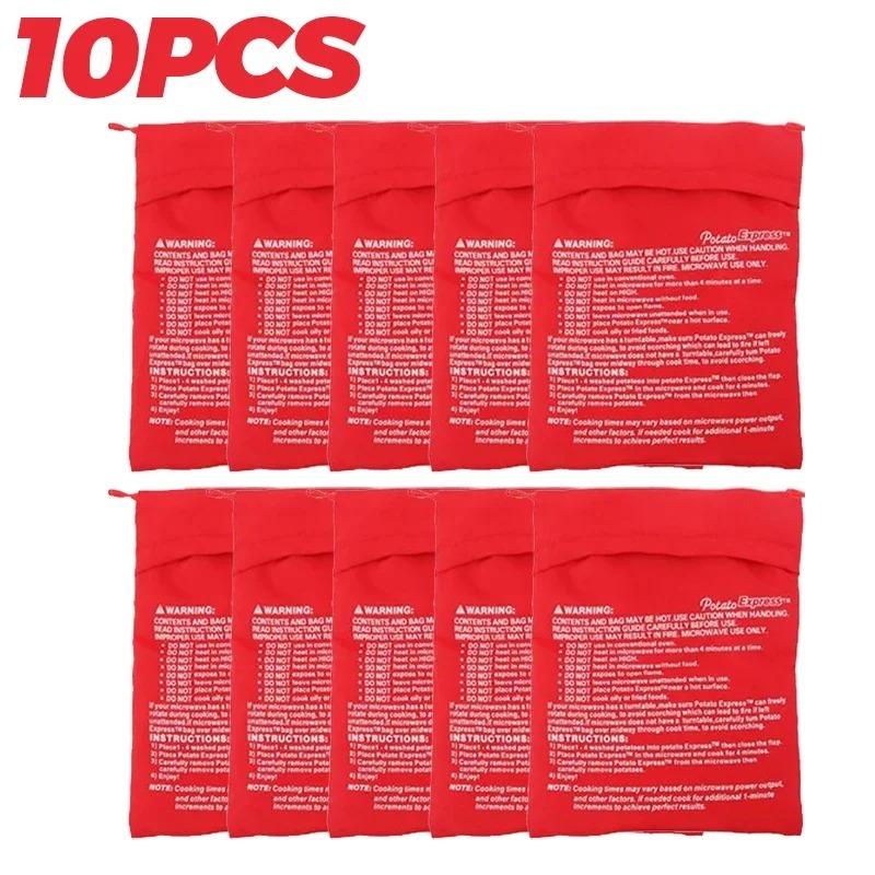 Microwave Potato Bag Reusable Express Microwave Potato Cooker Bag Baked Potato Cooker Perfect Potatoes 4 Minutes Red Baked Pouch