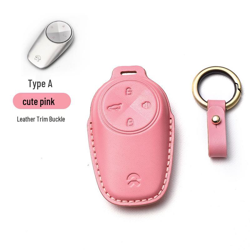 NIO EC6/ES6/ES8 Genuine Leather Key Case with Cowhide Shell & Buckle