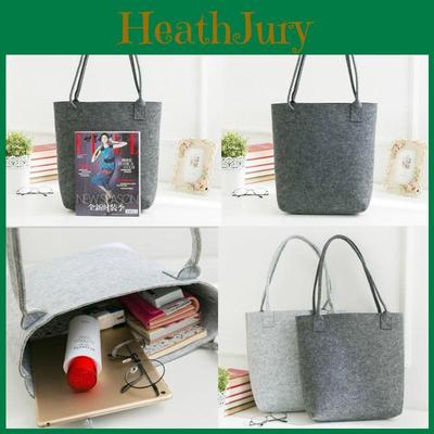 Fashionable Gray Felt Shopping Bag With Sturdy Construction And Chic Look